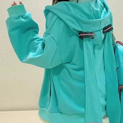 Women's Hooded Jacket Spring Autumn Cardigan Sweatshirt 2025 New Oversized Hoodie College Style Zip Up Hoodie Streetwear Women