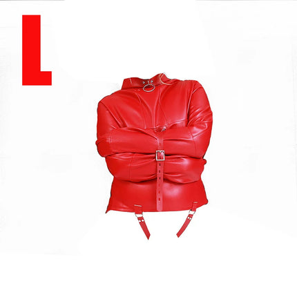 BDSM Sex Bondage Leather Arm Binder Restraint Straitjacket,Cosplay Sexy Costume Slave Binding Straight Jacket Sex Toys For Women