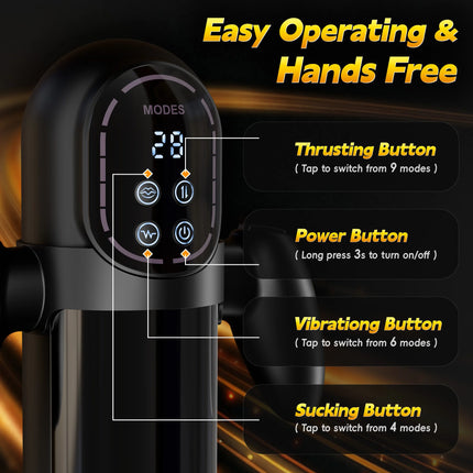 Automatic Thrusting Sucking Male Masturbator Blowjob Masturbation with Handle LCD Display Penis Pump Stroker Sex Toys for Men 18