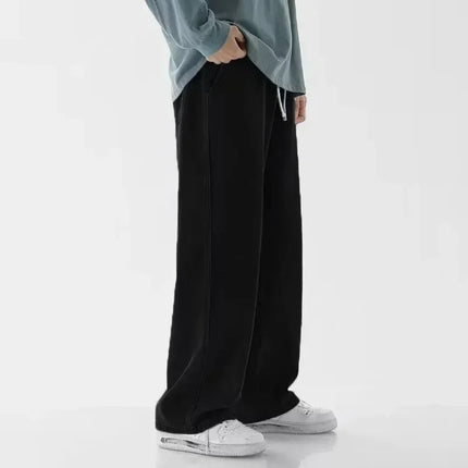Trendy Mens American High Street Faded Jeans Summer Thin Loose Fit Casual Long Pants
