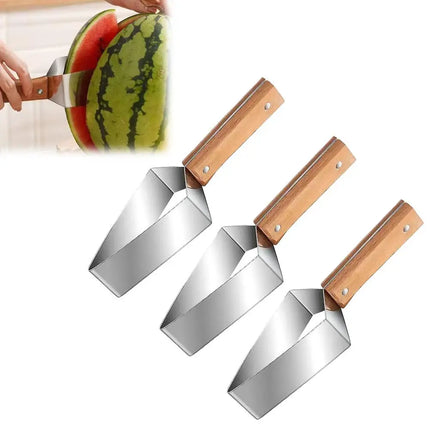 Stainless Steel Watermelon Slicer Handheld Thicken Melon Cutting Tool Fast Cutting Convenient Fruit Cutter Camping Party