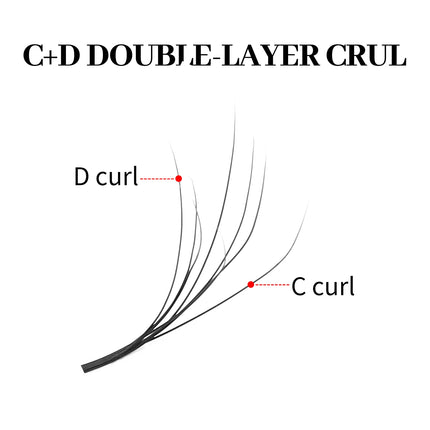 XIUSUZAKI Double Layers W Shaped YY 3DW 4DW Lashes Extensions C+D Curl False Eyelashes Extensions Premade Volume Fans Lashes