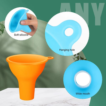 4 Pieces Wide Mouth Funnel Flexible Condiment Sauce Canning Set For Home Restaurant Kitchen Squeeze Bottles Jars Cans