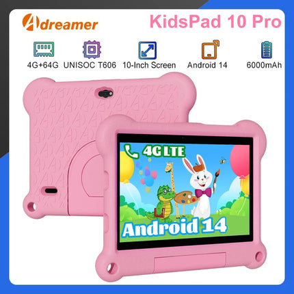 10 Inch Kids Tablet Android14 4GB RAM + 64GB ROM Tablet WIFI Google Play Children Tablet for kids Studying Daily Gaming