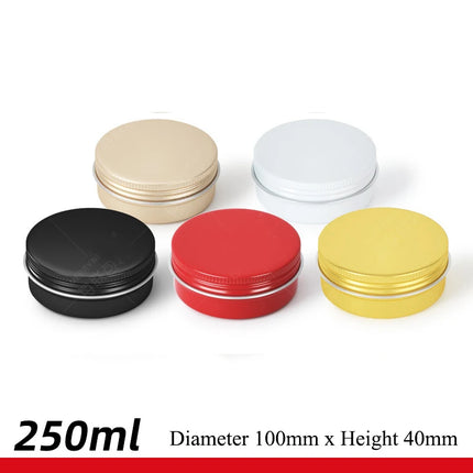 10/20/50pcs Golden Aluminum Jar 30ML Empty Aluminum Case 60g Black Tins Lip Balm Cans Cream Pots Cosmetic Container 120g MC1351