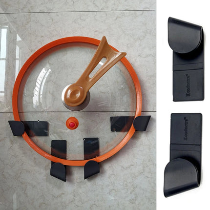 6/12 PCS Pot Lid Holder Self Adhesive Punch Free Holder for Pan Pot Cover Rack Plastic Kitchen Storage Rack Kitchen Organizer