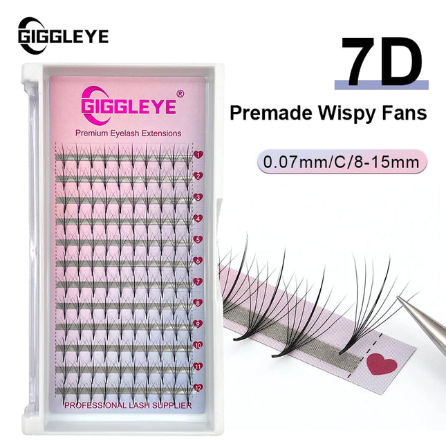 New 7D C/D Curl Eyelashes Handmade Premade Volume Fans With Eyelash Extensions Natural Individual Lashes