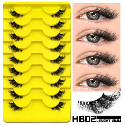 Veltrinay Half Lashes Natural Fake Lashes Wispy Cat Eye Lashes Clear Band Accent Short False Eyelashes Makeup