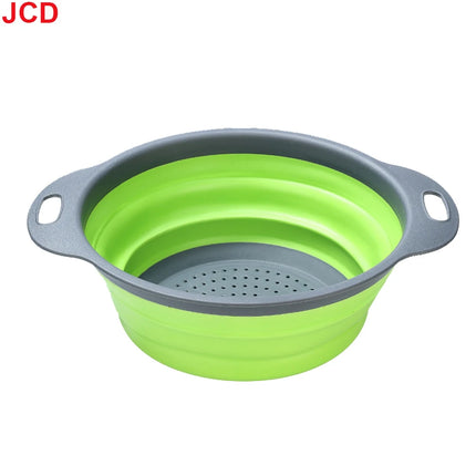 JCD 1pcs Fruit Vegetable Washing Basket Foldable Strainer Silicone Colander Dish Collapsible Drainer Filter Kitchen Storage Tool