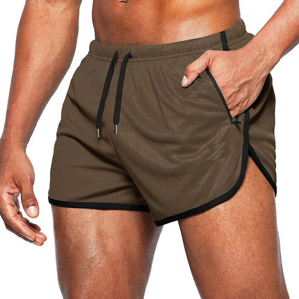 Men's new beach shorts running shorts 3-inch quick drying fitness running fashionable fitness shorts