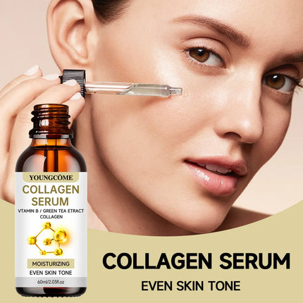 YOUNGCOME Collagen Serum with Vitamin B & Green Tea Extract - Hydrating Face Serum for Moisturizing & Even Skin Tone