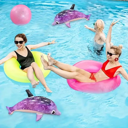 Inflatable Dolphins and Sharks, Pool Party Toys, Inflatable Marine Animal Toys, Summer Pool Themed Party Gifts