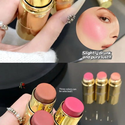 SHAQINUO Velvet Matte Smooth Blush Stick Long-lasting Brown Tone for Autumn & Winter Natural Makeup Effect And Easy To Apply