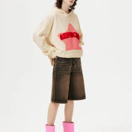 2024 Fall hip hop street graffiti hoodie women's retro casual sports baggy hoodie