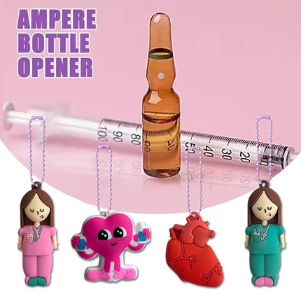 1PC Ampoule Bottle Opener Keychain - Syringe-Shaped Cutter Aid for Nurse Doctor Medication Vial Breaker"