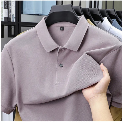 Men's 100% Cotton Polo Shirt - Summer Casual Breathable Tee, 19 Colors, Ideal for Golf and Sports, Business Casual, Silk-Like Finish