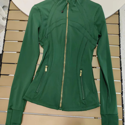 Women Yoga Zip Jacket Slim Fit - Quick Dry Nylon Stand Collar / Veste Yoga Femme Zip Slim - Séchage Rapide Nylon Col Montant