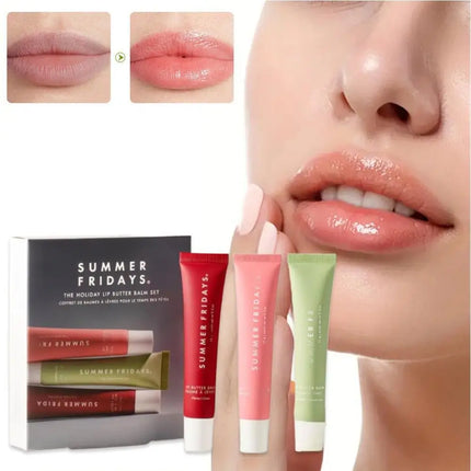 SUMMER FRIDAYS Lipstick three piece set deeply moisturizes lips locks water soothes brightens lips dry non greasy