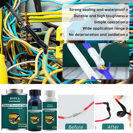 15-300ml Liquid Electrical Tape Insulation Paste Sealant Wire Cable Coat Fix Line Glue Liquid Insulation Paste Sealant