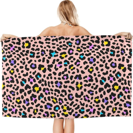 Pink Blush Leopard Spots Animal Print Beach Towels Oversized Soft High Absorbent Quick Dry Bath Towels Pool Towels Travel Beach