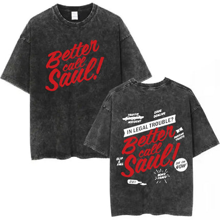 Heisenberg Breaking Bad Vintage Washed T Shirt Better Call Saul Graphic Print T-shirts Men's Pure Cotton Short Sleeves Tee Shirt