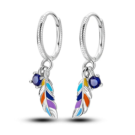 Orstarry 925 Sterling Silver Crystal Circular Eardrops Drop Earrings Women Earrings Charm Fashion Versatile Party Jewelry Gifts