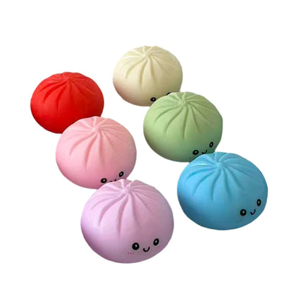 Cute Colorful Flour Steamed Buns Pinch Giant Smile Facial Expression Dumpling Squishy Ornaments Office Stress Sensory Kids Gift