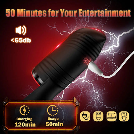 Male Masturbator Penis Training Vibrator Glans Massage Testicle Stimulator Delay Stamina Trainer Blowjob Machine Sex Toy for Men