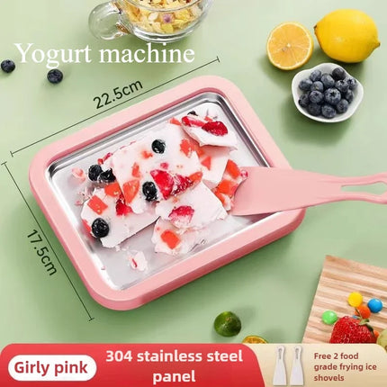 Fried Yogurt Machine Home Small Children's Frying Ice Machine Homemade DIY Ice Cream Machine Plug-in-free Smoothie Frying Plate