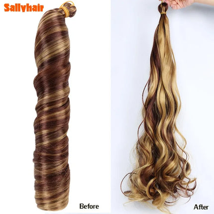 Synthetic 18inch French Curls Braiding Hair Crochet Braids 45cm Ombre Braiding Hair Curls 150g Pre Stretched Extensions Bulk