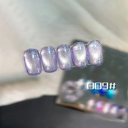 1-10pcs WS Sparkling Blue Glass Bead Cat Magnetic Gel Nail Polish Flash Whitening Popular Semi Permanent Soak Off UV Gel Varnish