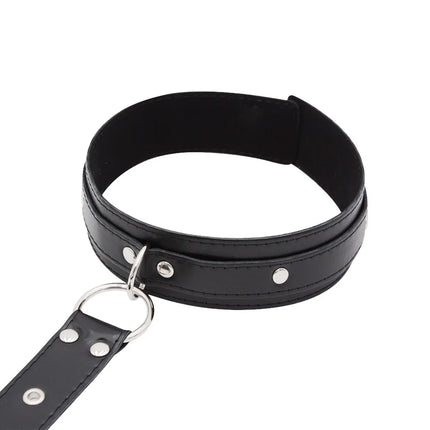Bondage Restraint Kit Adjustable Collar & Wrist Cuffs Durable PU Leather Fetish Play Set for Adult Couples