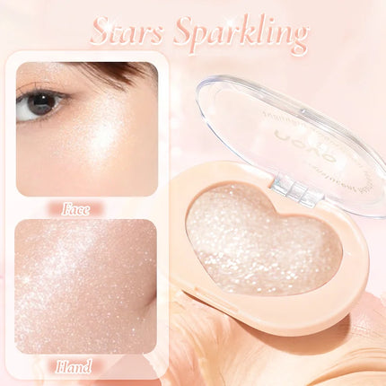 Single Color Eye & Face Highlighter - Glittery Pearl Finish, Shimmering & Brightening, Long-Lasting Radiant Contouring Makeup
