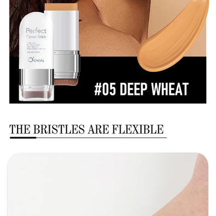 O'CHEAL Perfect Cover Stick Thin And Comfortable Concealer Foundation Cream Stick Instant Natural Waterproof Long-lasting Makeup