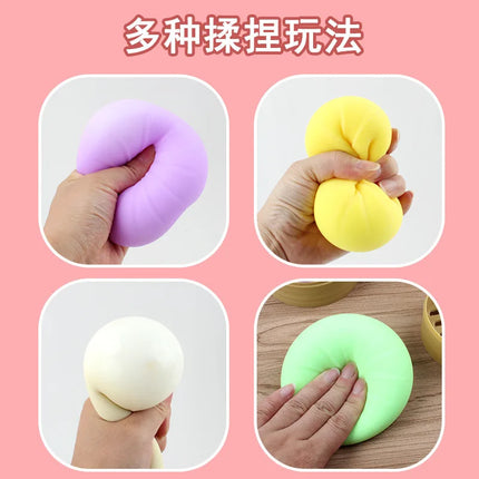 Giant Squishy Dumplings Stress Relief Fidget Toy Colorful Simulation Food Steamed Stuffed Bun Dough Toys Slow-rise Squeeze Toy