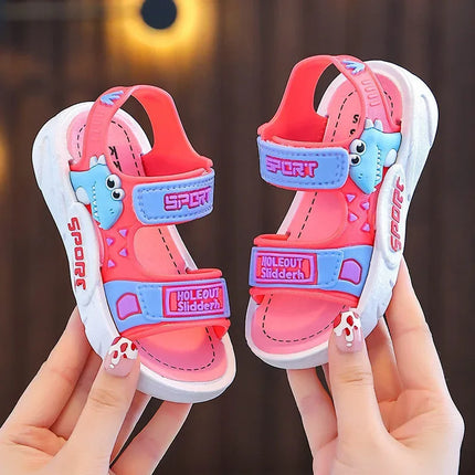Children's Summer Boys Cute Cartoon Girls Sandals Baby Kids Shoes Girls Beach Shoes Sports Soft Non-slip Casual Toddler Sandals
