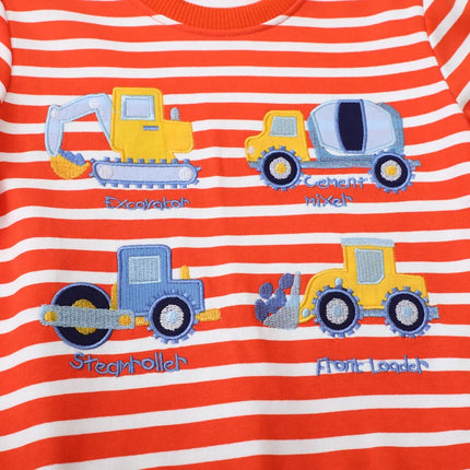 Jumping Meters 2-7T New Arrival Kids Cars Embroidery Autumn Boys Sweatshirts Long Sleeve Baby Clothes Hot Selling Striped Shirts