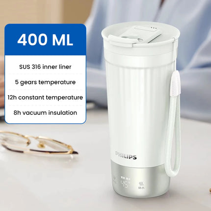 Philips Electric Kettle Bottle 400ml electric heating cup NTC temperature control 110V-240V thermos cup