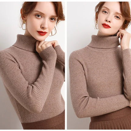 Heliar Women Fall Turtleneck Sweater Knitted Soft Pullovers Cashmere Jumpers Basic Soft Sweaters For Women 2024 Autumn Winter