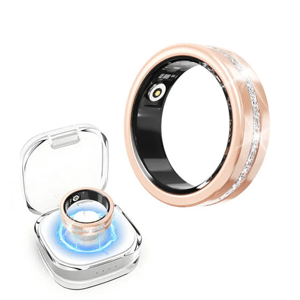 Smart Diamond Fitness Ring for Women Heart Rate & Sleep Monitor IP68 Waterproof Pedometer Health Tracker Fashionable Accessory