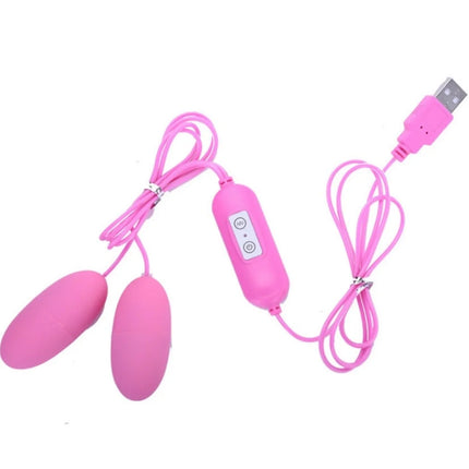 20 Speeds Vibrating Double Jump Egg USB Charging Lesbian Clitoral G-Spot Bullet Massager Erotic Sex Toys For Women Vagina Ball