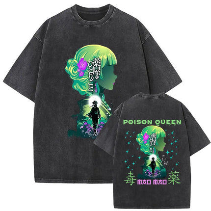 Japanese Anime The Apothecary Diaries Washed Vintage T Shirt Maomao Graphic T-shirt Men Women Cartoon Manga Funny T-shirts Tops