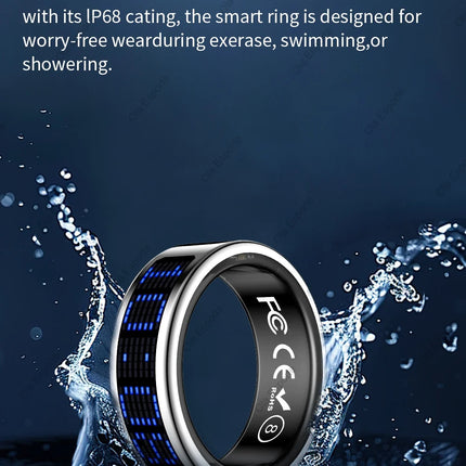 SR16 Smart Ring 3D LED Display Screen Call ID Reminder Heart Rate Sleep Monitoring 5ATM Waterproof Wireless Charging Rings 2025