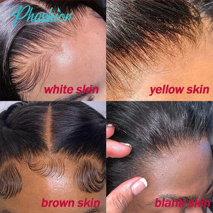 Phashion Real HD Full Long 13x6 Lace Frontal Only Kinky Curl Straight Loose Deep Water Wave Pre Plucked Swiss Closure Human Hair