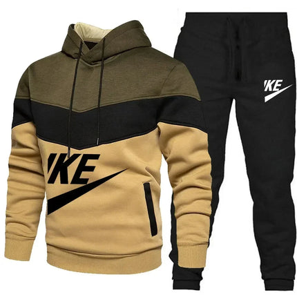 Men Pullover Hoodie Pants 2 Piece Set New Autumn Casual Bicycle Running Jogging Sports Tracksuit