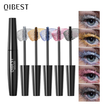 Waterproof Pink Diamond Glitter Mascara Shiny Sequins Eyelashes Quick Dry Lasting Curling Thick Sparkling Mascara Shimmer Makeup
