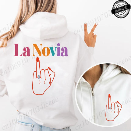New Fashion Zipper Hoodies Women Future Bride & Tribu De La Novia Fashion Sweatshirt Spanish Girl Bachelorette Party Sportwear