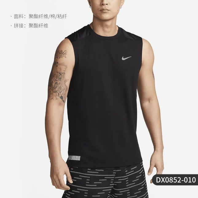 Nike Official Summer Running Training Breathable T-shirt Men's Sports Vest DX0852-010
