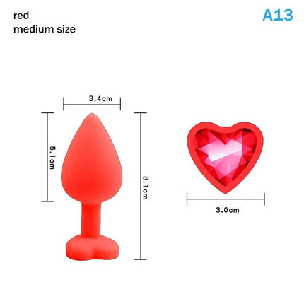 Silicone Anal Plug 3 Sizes Heart Soft Butt Plug Sexy Toy Prostate Massager For Women Men Couples Adult Game