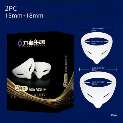 Male Glans Exposure Delayed Ejaculation Penis ErectionS/L Foreskin Corrector  Penis Ring Soft Silicone Elastic Adult Toy
